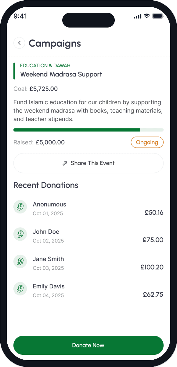 Masjid Connect: Campaign details